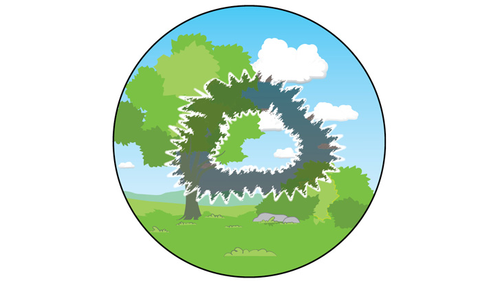 Bij oogmigraine ontstaan er flikkerende gebieden in het gezichtsveld